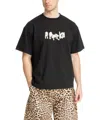 A Paper Kid Crew Neck Graphic Print Short Sleeves T-shirt In Black