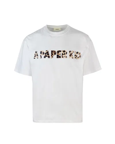 A Paper Kid T-shirt Con Logo Bianca In Black