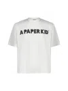 A Paper Kid T-shirt Maxi Logo Frontale In White