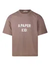 A Paper Kid Text-print T-shirt In Brown