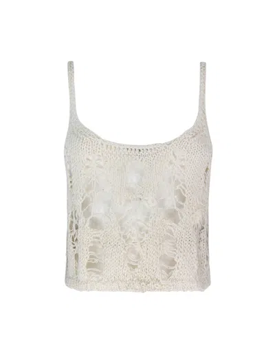 A Paper Kid Top In Maglia Traforata In 010