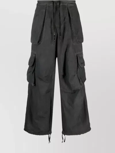 A Paper Kid Trousers With Cargo And Back Pockets In Black