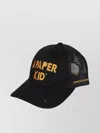 A PAPER KID TRUCKER HAT WITH CURVED BRIM AND EMBROIDERED DETAILING