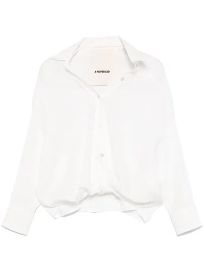 A Paper Kid Twist-detail Shirt In White