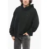 A Paper Kid Logo-embroidered Cotton Hoodie In Black