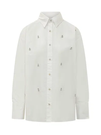 A Paper Kid White Loose Embellished Shirt