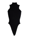 A Paper Kid Woman Bodysuit Black Size M Viscose, Polyester, Polyamide In Black