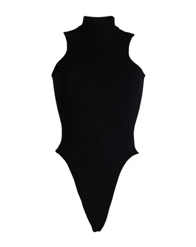 A Paper Kid Woman Bodysuit Black Size L Viscose, Polyester, Polyamide