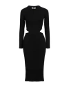 A Paper Kid Woman Midi Dress Black Size L Viscose, Polyester, Polyamide In Black