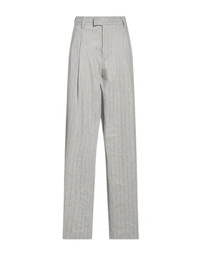 A Paper Kid Woman Pants Grey Size 12 Polyester, Viscose, Wool, Elastane In Gray