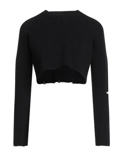 A Paper Kid Woman Sweater Black Size L Viscose, Polyester, Polyamide