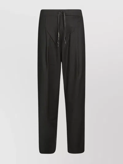 A Paper Kid Wool Relaxed Fit Trousers In Black