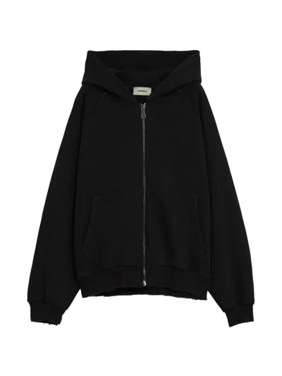 A Paper Kid Zip Hoodie In Black