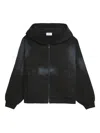 A Paper Kid Zipped Hoodie In Black