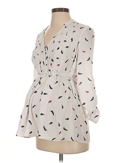 Pre-owned A Pea In The Pod 3/4 Sleeve Blouse In Ivory