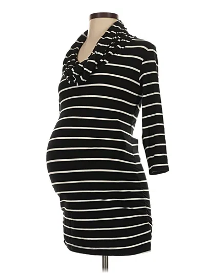 Pre-owned A Pea In The Pod 3/4 Sleeve Top Black Cowl Neck Tops