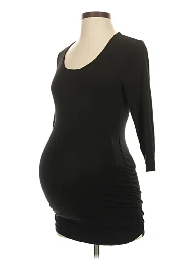 Pre-owned A Pea In The Pod 3/4 Sleeve Top Black Scoop Neck Tops