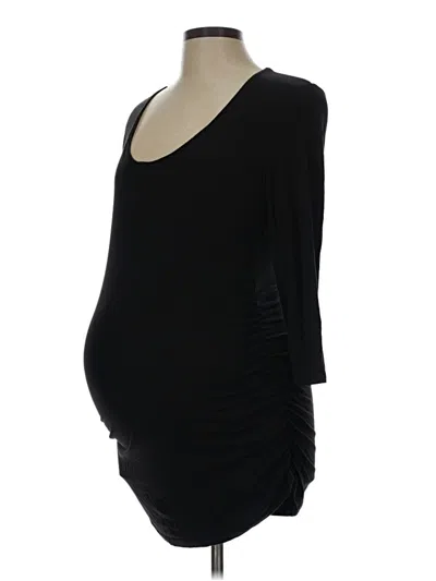 Pre-owned A Pea In The Pod 3/4 Sleeve Top Black Scoop Neck Tops