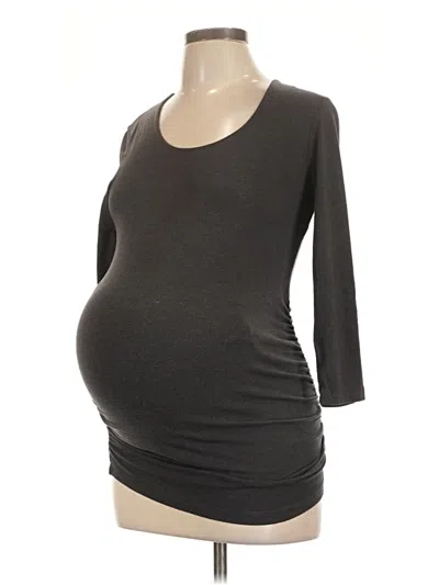 Pre-owned A Pea In The Pod 3/4 Sleeve Top Gray Scoop Neck Tops