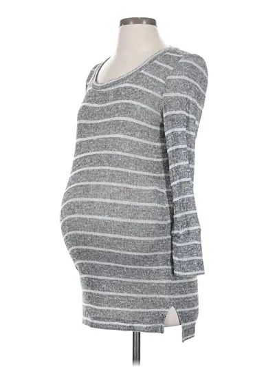 Pre-owned A Pea In The Pod 3/4 Sleeve T-shirt In Gray