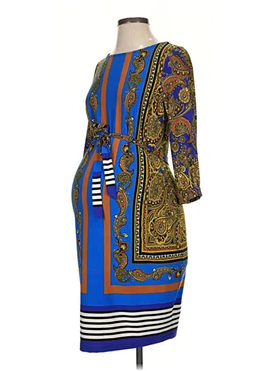 Pre-owned A Pea In The Pod Casual Dress In Blue