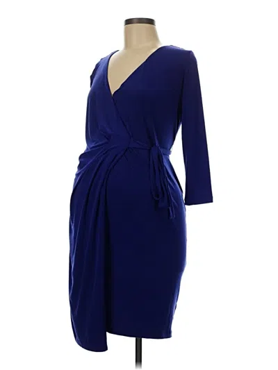 Pre-owned A Pea In The Pod Cocktail Dress In Blue