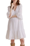 A Pea In The Pod Cotton Eyelet Babydoll Maternity Dress In White