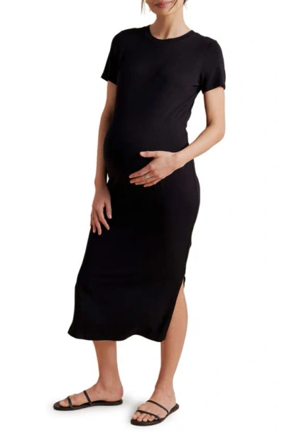 A Pea In The Pod Jersey Midi Maternity Dress In Black