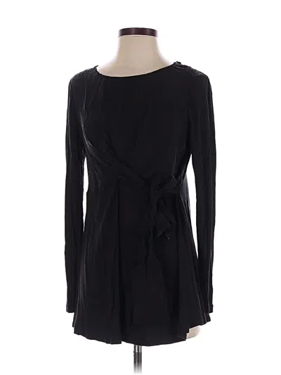 Pre-owned A Pea In The Pod Long Sleeve Top Black Keyhole Neckline Tops