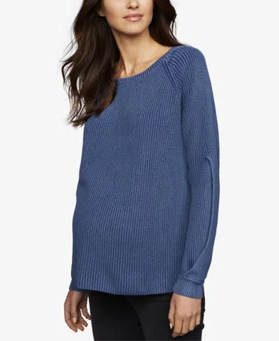 A Pea In The Pod Maternity Boyfriend Sweater In Blue