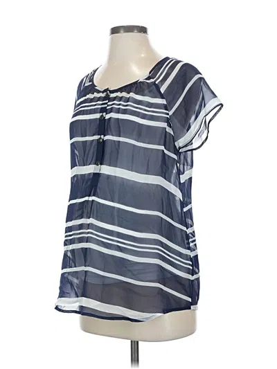 Pre-owned A Pea In The Pod Short Sleeve Blouse In Blue