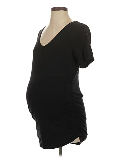 Pre-owned A Pea In The Pod Short Sleeve Top Black V Neck Tops