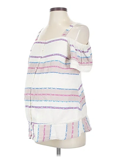 Pre-owned A Pea In The Pod Sleeveless Blouse In White