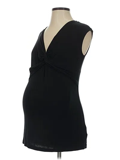 Pre-owned A Pea In The Pod Sleeveless Top Black Plunge Neckline Tops