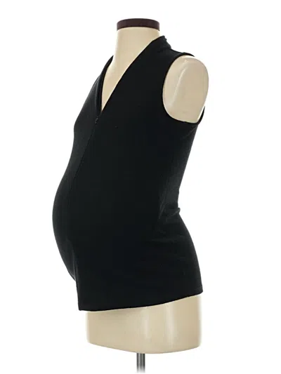 Pre-owned A Pea In The Pod Sleeveless Top Black Plunge Neckline Tops
