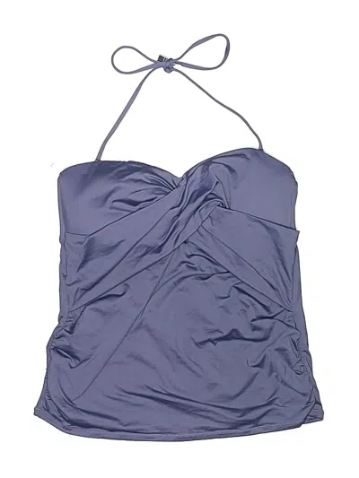 Pre-owned A Pea In The Pod Swimsuit Top Blue Solid Pattern Swimwear