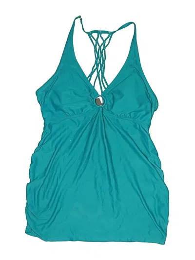 Pre-owned A Pea In The Pod Swimsuit Top Teal Swimwear