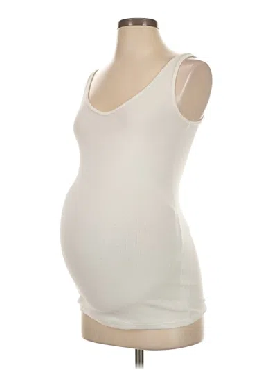 Pre-owned A Pea In The Pod Tank Top Ivory Sweetheart Neckline Tops In White
