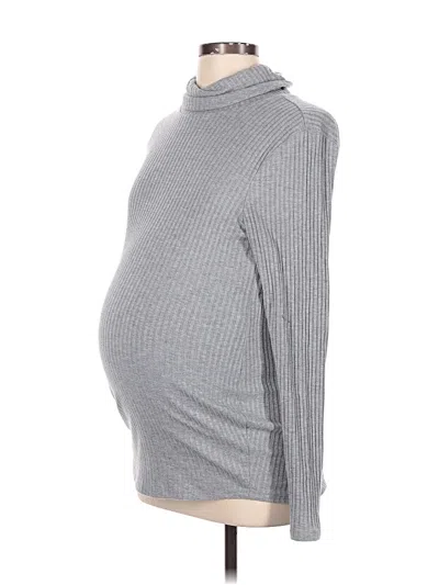 Pre-owned A Pea In The Pod Turtleneck Sweater In Gray