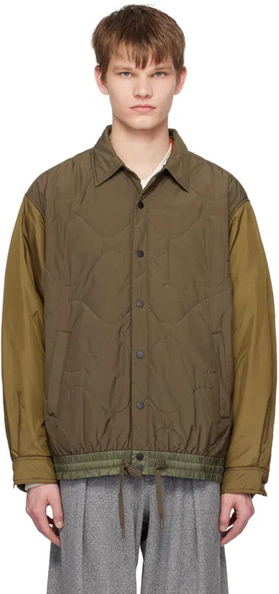 A Personal Note 73 Brown Quilted Jacket In 312 Green