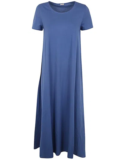 A Punto B Short Sleeves Crew Neck Dress In Blue
