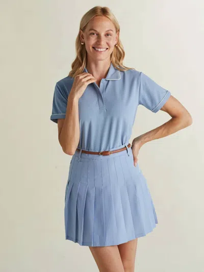 A. Putnam Timeless Short Sleeve Polo In Charleston Blue In Multi