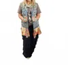 A Rare Bird Tattered Denim Flannel Vest In Multi In Multi