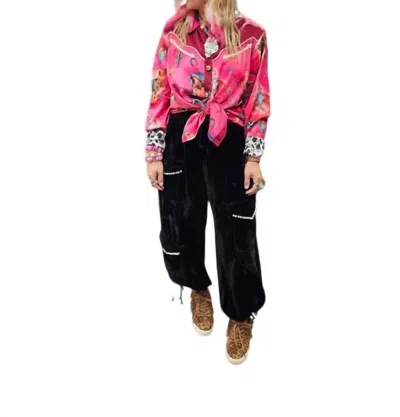 A Rare Bird Velvet Genie Pants In Black