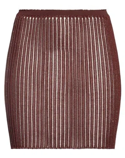 A. Roege Hove Woman Midi Skirt Brown Size Xs/s Cotton, Nylon In Burgundy