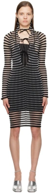 A. Roege Hove Black & White Ivy Midi Dress In Black Stripes