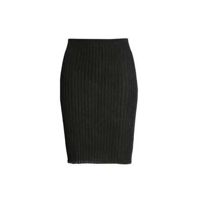 A. Roege Hove Emma Ribbed Knit Metallic Mini Skirt In Black