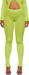 A. Roege Hove Green Nylon & Cotton Leggings In Lime