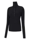 A. Roege Hove Ribbed Button-down Sweater In Black