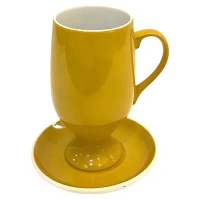 Pre-owned A. Schmidt Single Espresso Cup And Saucer Designed By Legardo Tackett For Schmid In Orange